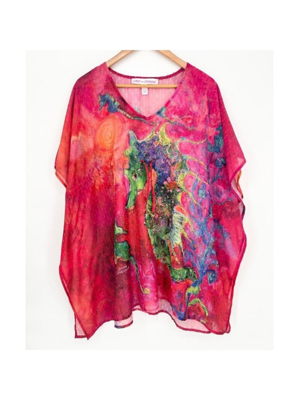 Pink Watercolor Seahorse Swim Cover
